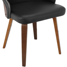 Jedálenská stolička Okido (SET 2 ks), syntetická koža, čierna - 7