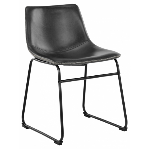 Jedálenská stolička Oregon (SET 2ks), syntetická koža, čierna - 1