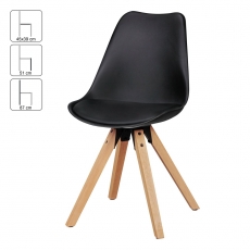 Jedálenská stolička Otto (Súprava 2 ks), čierna - 3