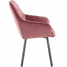 Jedálenská stolička Pamela (SADA 2 ks), zamat, ružová - 3