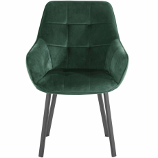 Jedálenská stolička Pamela (SADA 2 ks), zamat, tmavo zelená - 2