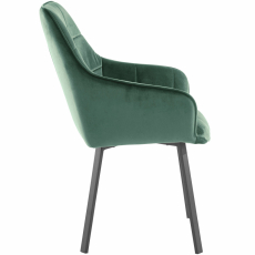Jedálenská stolička Pamela (SADA 2 ks), zamat, tmavo zelená - 3