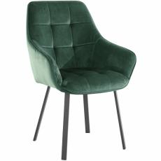 Jedálenská stolička Pamela (SADA 2 ks), zamat, tmavo zelená - 4