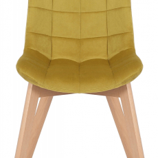 Jedálenská stolička Passaic, zamat, žltá - 2
