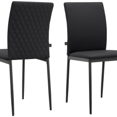 Jedálenská stolička Pavia (SET 2 ks), syntetická koža, čierna - 1