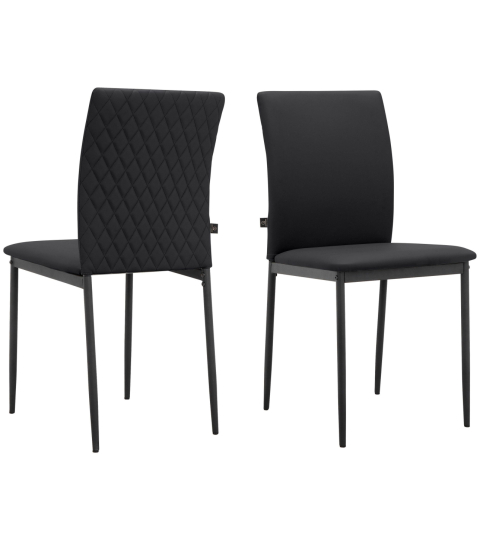 Jedálenská stolička Pavia (SET 2 ks), syntetická koža, čierna