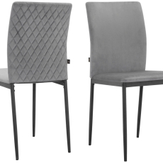 Jedálenská stolička Pavia (SET 2 ks), syntetická koža, tmavo šedá - 1