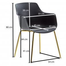 Jedálenská stolička Perta (SET 2 ks), čierna - 3