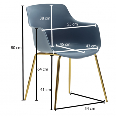 Jedálenská stolička Perta (SET 2 ks), modrá - 3