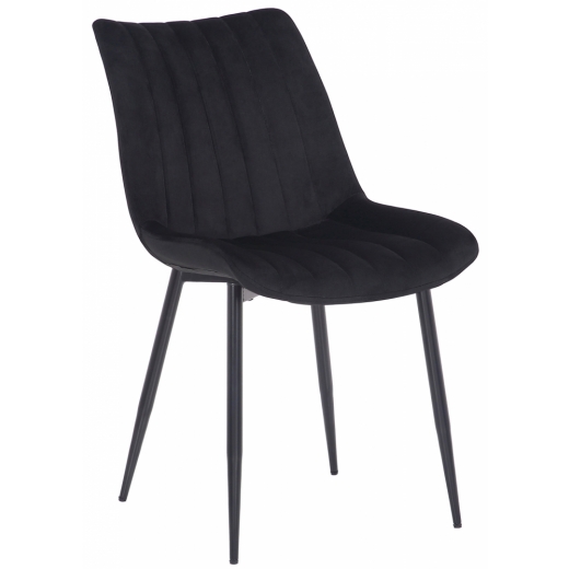 Jedálenská stolička Rahden, zamat, čierna - 1