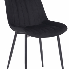 Jedálenská stolička Rahden, zamat, čierna - 1