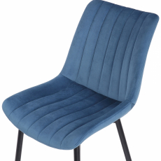 Jedálenská stolička Rahden, zamat, modrá - 6