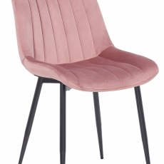 Jedálenská stolička Rahden, zamat, ružová - 1