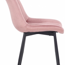 Jedálenská stolička Rahden, zamat, ružová - 3