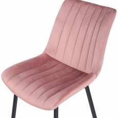 Jedálenská stolička Rahden, zamat, ružová - 6