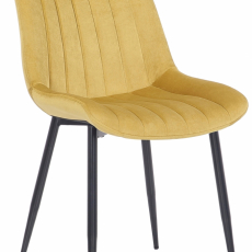 Jedálenská stolička Rahden, zamat, žltá - 1