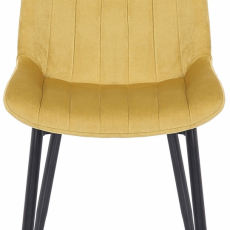 Jedálenská stolička Rahden, zamat, žltá - 2