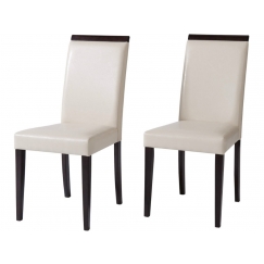 Jedálenská stolička Reve (Súprava 2 ks), krémová/čierna