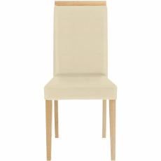 Jedálenská stolička Reve (Súprava 2 ks), krémová/prírodné drevo - 2