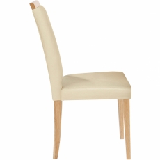 Jedálenská stolička Reve (Súprava 2 ks), krémová/prírodné drevo - 3