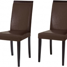 Jedálenská stolička Reve (Súprava 2 ks), tmavohnedá/čierna - 1