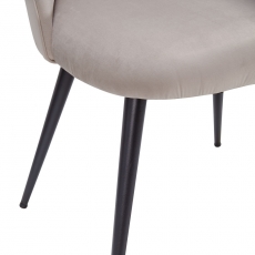 Jedálenská stolička Rexy (SET 2 ks), zamat, béžová - 8