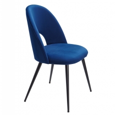 Jedálenská stolička Rexy (SET 2 ks), zamat, modrá - 2