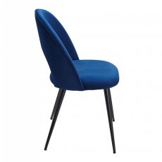 Jedálenská stolička Rexy (SET 2 ks), zamat, modrá - 5