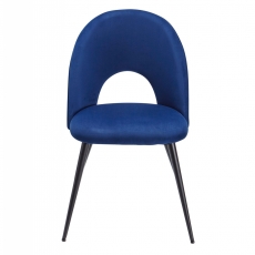 Jedálenská stolička Rexy (SET 2 ks), zamat, modrá - 6