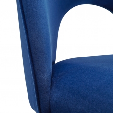 Jedálenská stolička Rexy (SET 2 ks), zamat, modrá - 7