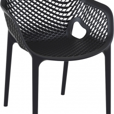 Jedálenská stolička Riga s opierkami, čierna - 1