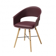 Jedálenská stolička Riva (SET 4 ks), burgundská - 1