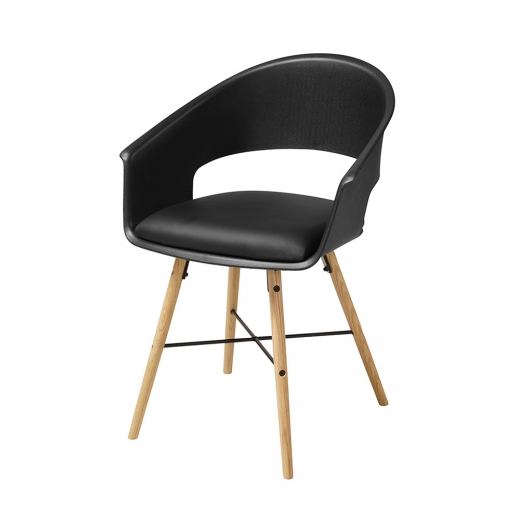 Jedálenská stolička Riva (SET 4 ks), čierna - 1