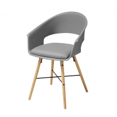Jedálenská stolička Riva (SET 4 ks), sivá - 1