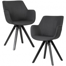 Jedálenská stolička Ronny (SET 2 ks), textil, čierna - 1