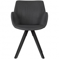Jedálenská stolička Ronny (SET 2 ks), textil, čierna - 3