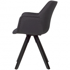 Jedálenská stolička Ronny (SET 2 ks), textil, čierna - 5