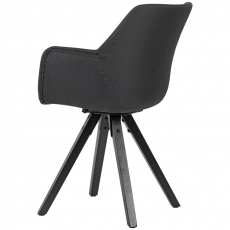 Jedálenská stolička Ronny (SET 2 ks), textil, čierna - 6