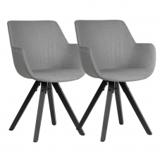 Jedálenská stolička Ronny (SET 2 ks), textil, šedá - 2