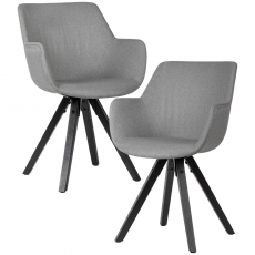Jedálenská stolička Ronny (SET 2 ks), textil, šedá - 1