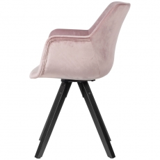 Jedálenská stolička Ronny (SET 2 ks), zamat, ružová - 5