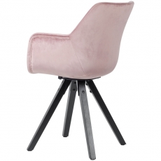 Jedálenská stolička Ronny (SET 2 ks), zamat, ružová - 6