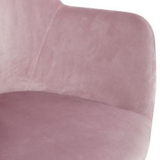 Jedálenská stolička Ronny (SET 2 ks), zamat, ružová - 8