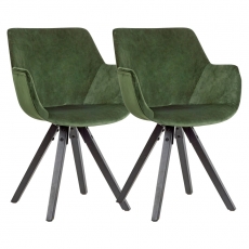 Jedálenská stolička Ronny (SET 2 ks), zamat, zelená - 2