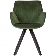 Jedálenská stolička Ronny (SET 2 ks), zamat, zelená - 3