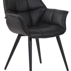 Jedálenská stolička Roseville, syntetická koža, čierna - 1