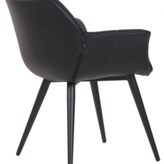 Jedálenská stolička Roseville, syntetická koža, čierna - 4