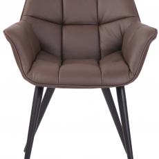 Jedálenská stolička Roseville, syntetická koža, hnedá - 2