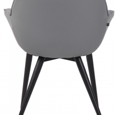 Jedálenská stolička Roseville, syntetická koža, šedá - 5