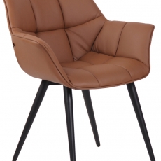 Jedálenská stolička Roseville, syntetická koža, svetlo hnedá - 1